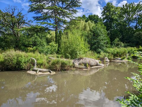 The Crystal Palace Dinosaurs at the lower lake, Crystal Palace Park, Penge