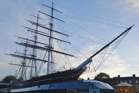 Cutty Sark in her dry berth at King William Walk, Greenwich