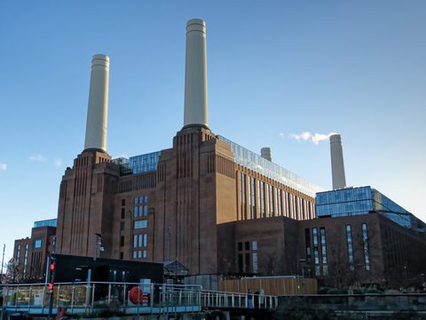Battersea Power Station from the River Thames, Nine Elms