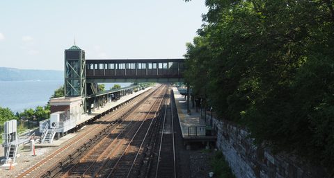 Riverdale station and the Hudson River