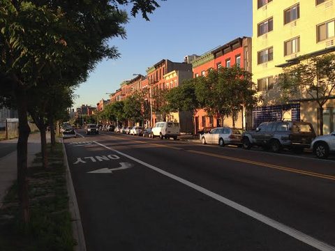 Columbia Street in evening light