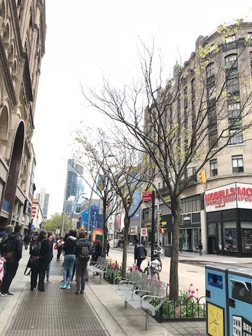 Pedestrians on the Fulton Mall