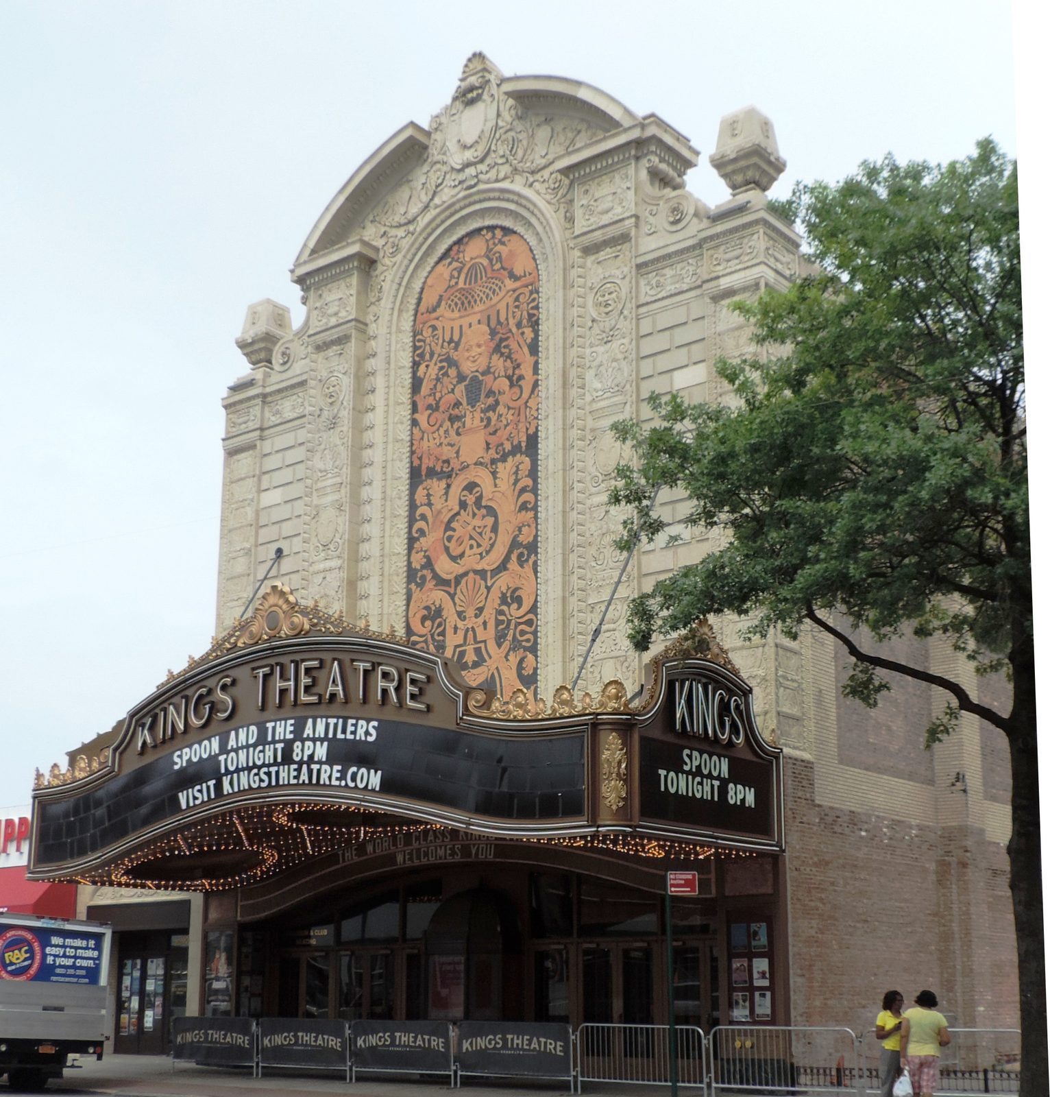 The Kings Theatre marquee on Flatbush Avenue