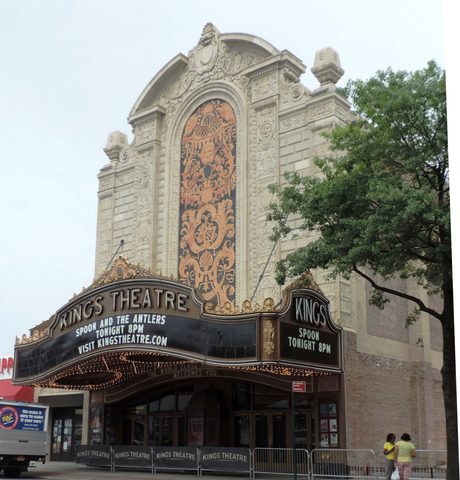 The Kings Theatre marquee on Flatbush Avenue