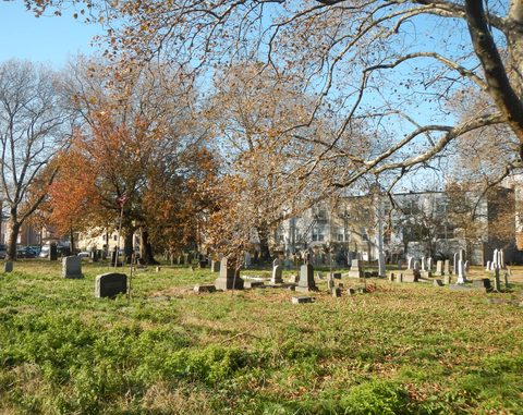 Old Gravesend Cemetery in autumn