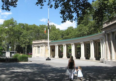 Shelter pavilion in Msgr. McGolrick Park