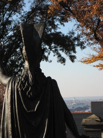 Minerva looking toward the Statue of Liberty