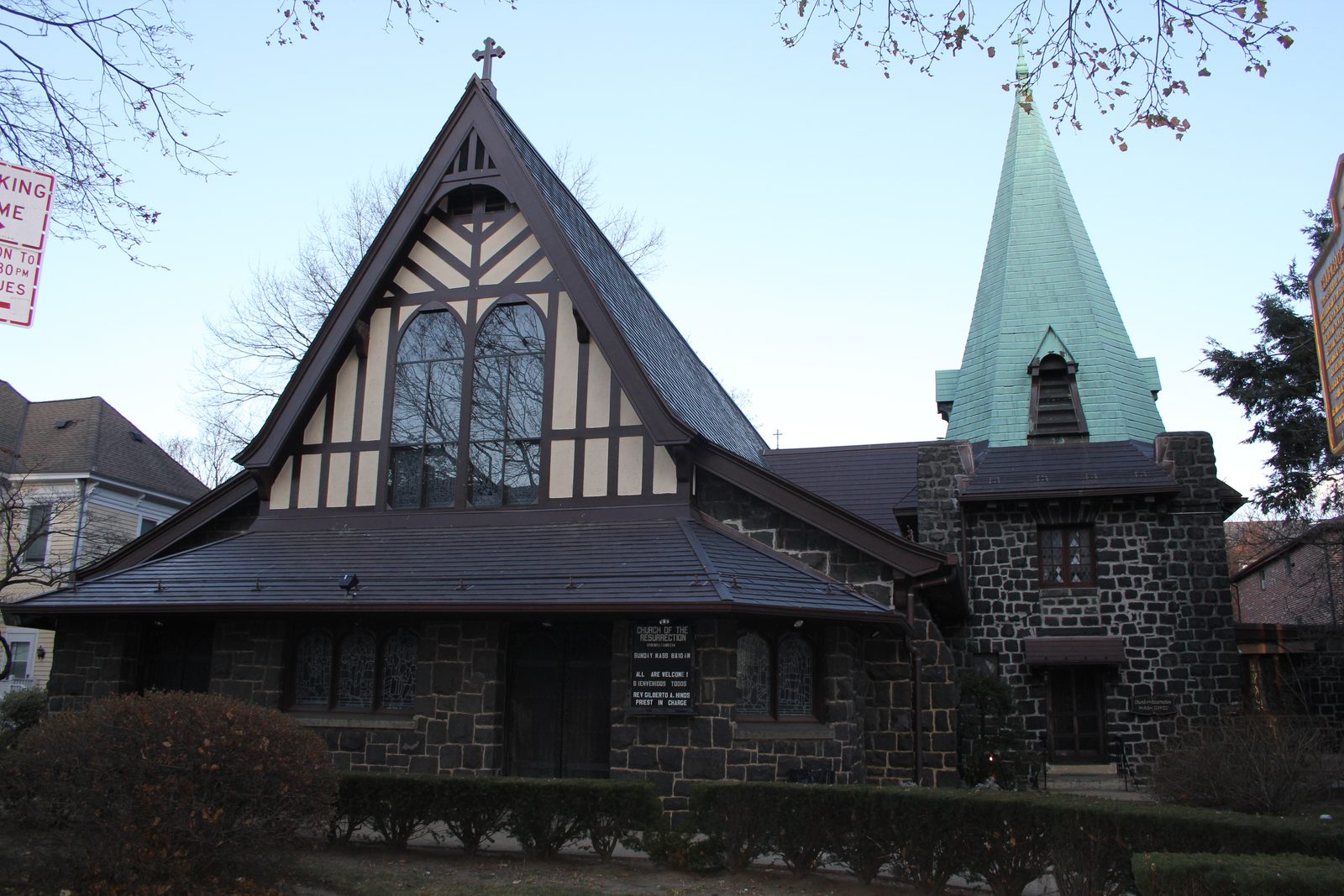 The church from the sidewalk