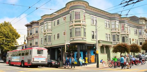 The corner of Haight Street and Ashbury Street